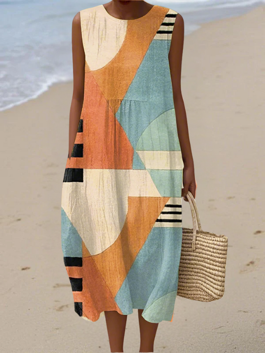 Iris™ Geometrisk Midi-Kjole