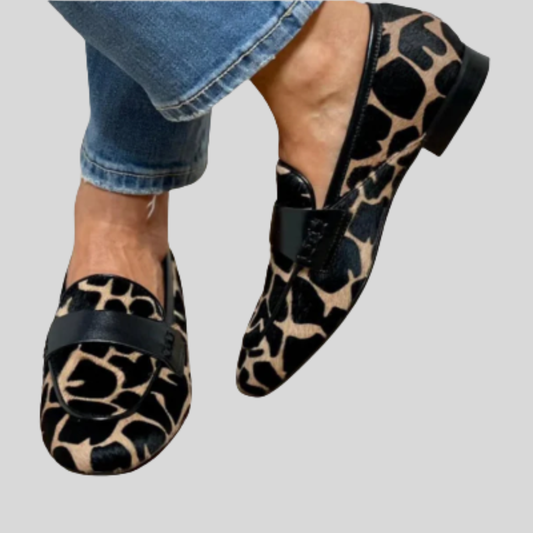 Katie | Ortopediska Leopardskinn Loafers