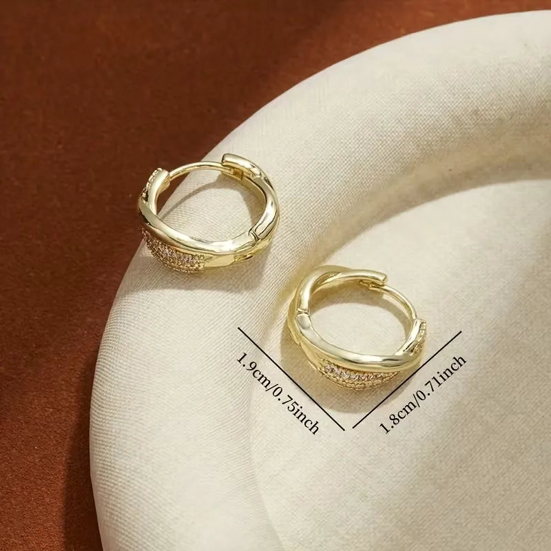 Klara – Damernes Koreanske Stil Sammenkoblede Øreringe med Zirconia 