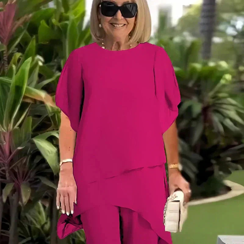 Sät med draperet palazzo bukser