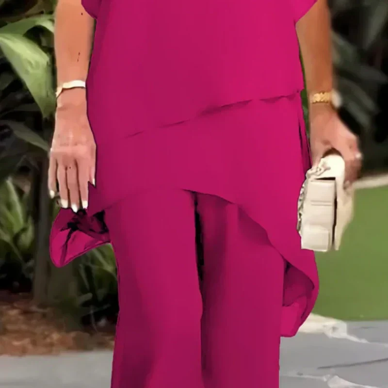 Sät med draperet palazzo bukser