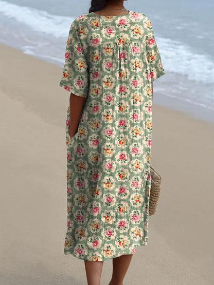 Femke - Vintage Blomsterklänning 